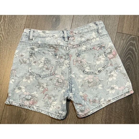 Molly Bracken Stonewash Denim Floral Print High Rise Shorts Size XS - Picture 3 of 3